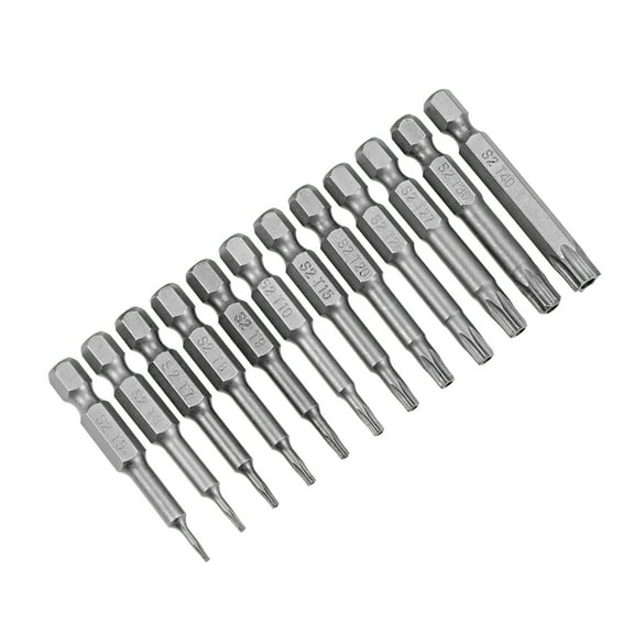 Uxcell 1.97'' 1/4 Inch Hex Shank T5-T40 Torx Magnetic Screwdriver Bits Set  S2 High Alloy Steel Screw Driver Kit 12pcs