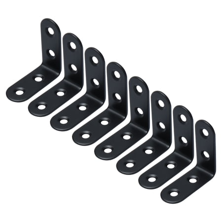 Uxcell 1.97'' Angle Bracket Stainless Steel Floating Shelf Fastener Support Black 8pcs