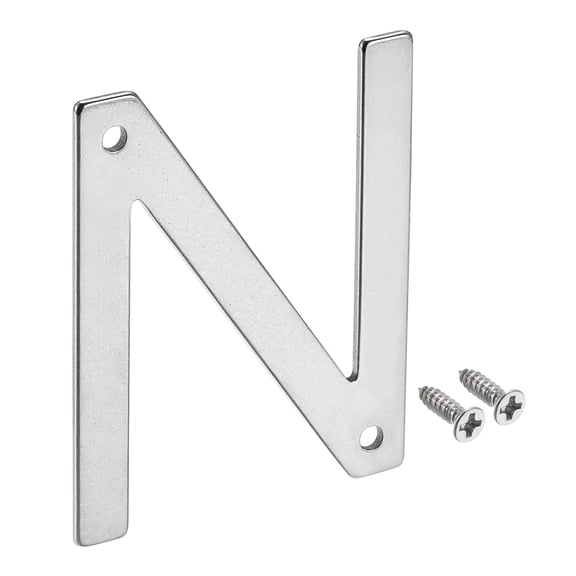 Uxcell 1.97 Inch Stainless Steel House Letter N for Mailbox Hotel Address Door Sign