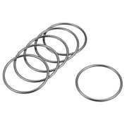 Uxcell 1.97'' O Rings Buckle for Hardware Bags Belts Craft DIY Accessories Zinc Alloy Black 6pcs