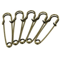 Uxcell 1.97 inch Large Metal Sewing Pins Safety Pins for Office Home Bronze Tone 15 Pack