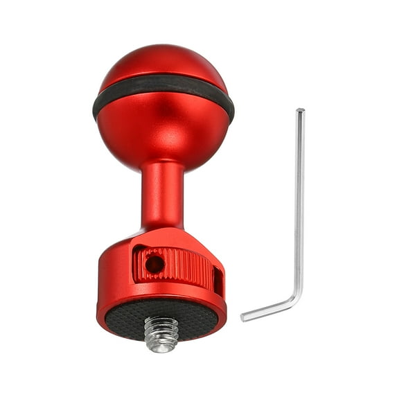 Uxcell 1" Ball Adapter with 1/4"20 Screw 360 Rotatable Camera Arm Tray Adapter for Underwater, Red