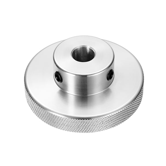 Uxcell 1 Count Anodization Aluminum Alloy Handwheel Silver Tone 16mm-80mm