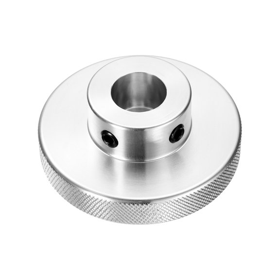 Uxcell 1 Count Anodization Aluminum Alloy Handwheel Silver Tone 17mm-80mm