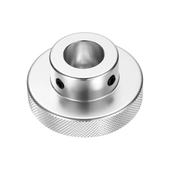 Uxcell 1 Count Anodization Aluminum Alloy Handwheel Silver Tone 20mm-60mm