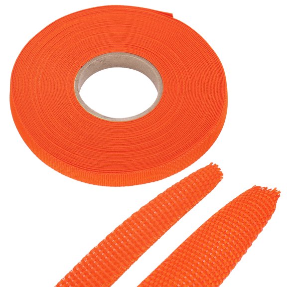 Uxcell 1 Count Braided Cable Sleeves, PET Heat Shrinkable Cord Protector Orange 5/16inch x 60ft