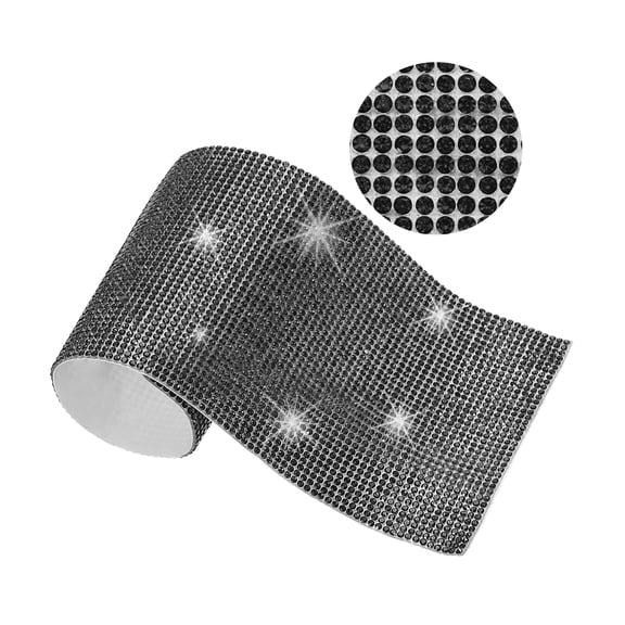 Uxcell 1 Count Self Adhesive Bling Crystal Rhinestone Sheet Black 7.9"x4.7"