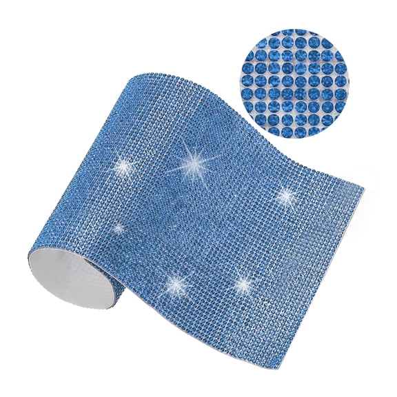 Uxcell 1 Count Self Adhesive Bling Crystal Rhinestone Sheet Light Blue 7.9"x4.7"