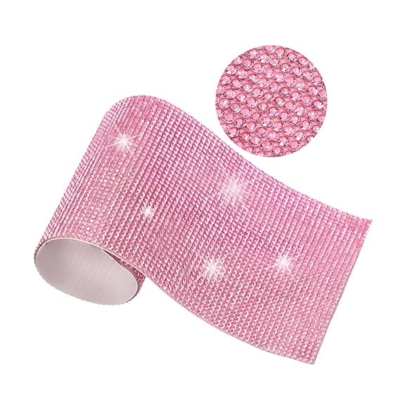 Uxcell 1 Count Self Adhesive Bling Crystal Rhinestone Sheet Light Pink 7.9"x4.7"