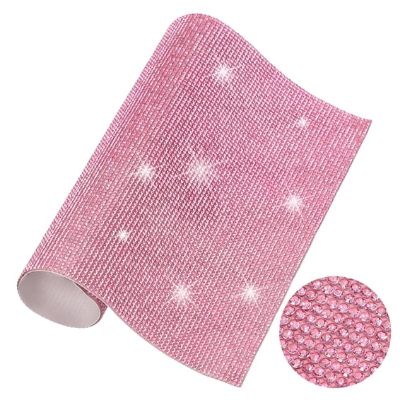 Uxcell 1 Count Self Adhesive Bling Crystal Rhinestone Sheet Light Pink 9.4"x7.9"