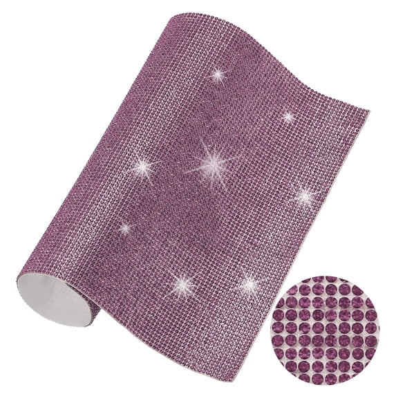 Uxcell 1 Count Self Adhesive Bling Crystal Rhinestone Sheet Light Purple 9.4"x7.9"