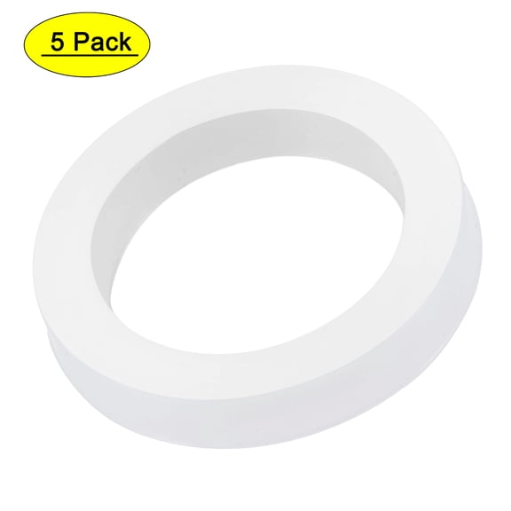 Uxcell 1" DN25 Silicone Rubber Flat Washer Quick Connector Gasket White 5 Count