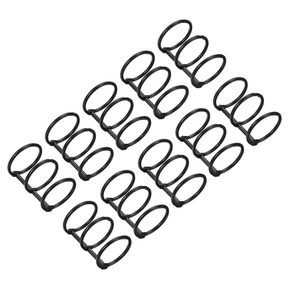 Uxcell 1" Dia 3 Circle Detachable Metal Binder Rings Loose Leaf Rings Black 10 Pack