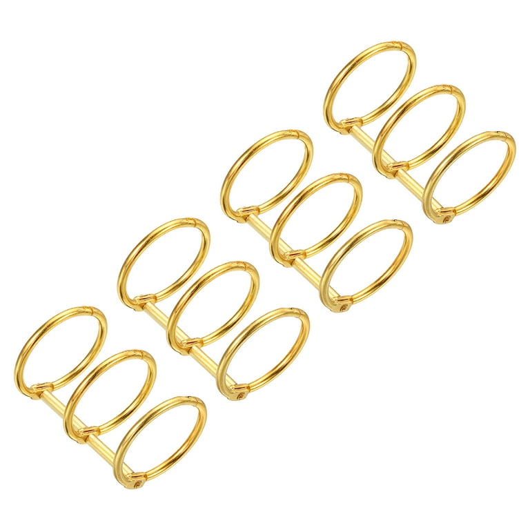 Uxcell 1 Dia 3 Circle Detachable Metal Binder Rings Loose Leaf Rings Gold  Tone 4 Pack