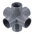 thumbnail image 1 of Uxcell 6 Way Elbow Pipe Fittings Joint Coupling Pipe Adapter, Gray 1" 1, 1 of 5