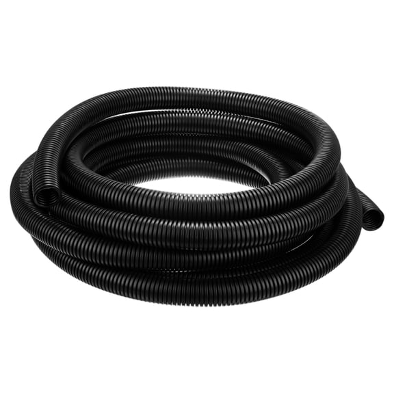 Uxcell 1" ID Pond Tubing, 26ft Corrugated Flexible Reinforced PP Hose Pipe Pump Tube for Garden Ponds/Waterfall Sump Pump Hose [Black]