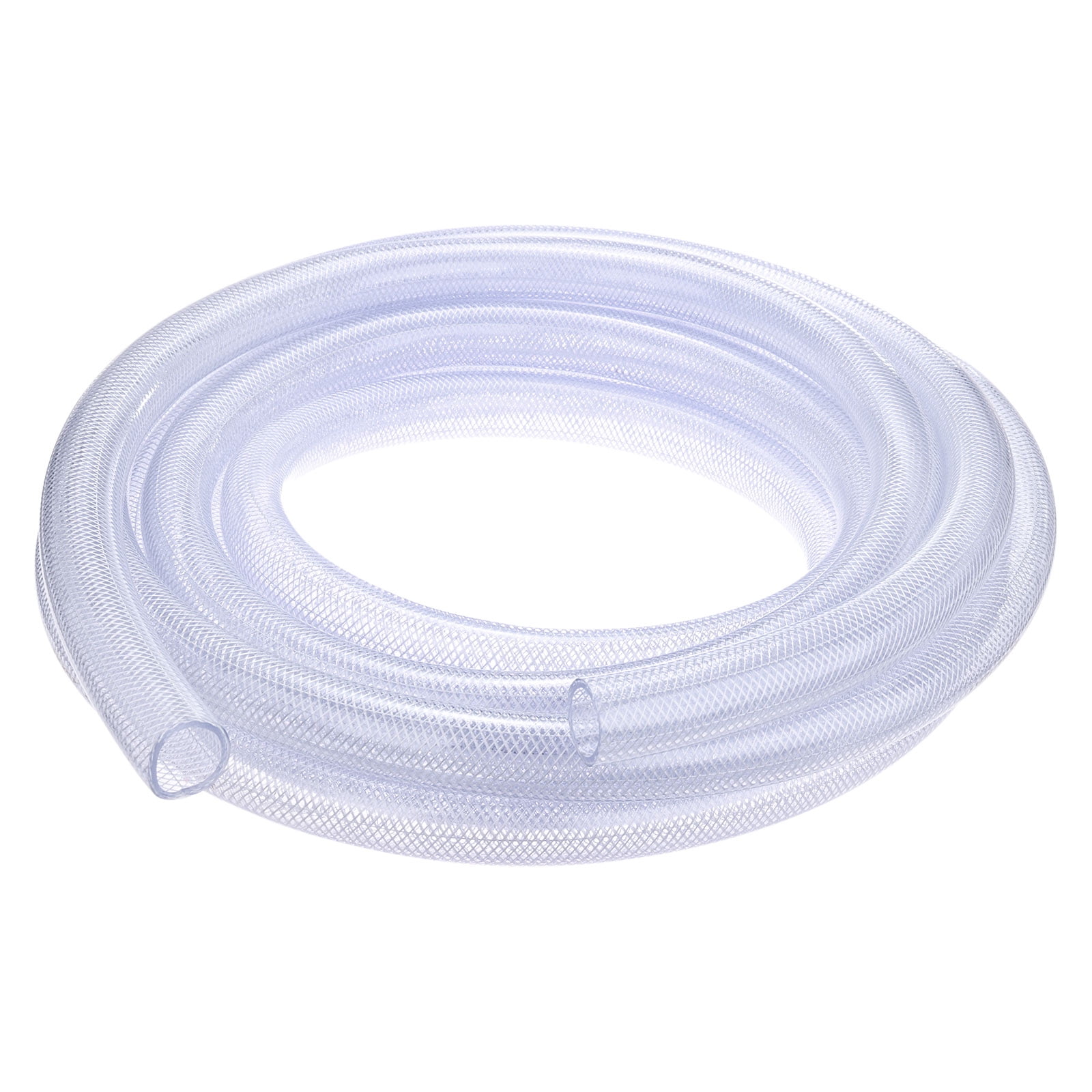 Uxcell 1" ID x 1 1/4" OD Tube, 25 Ft High Pressure Braided Clear Flexible Tubing for Water, Oil, Air Lines Dispensing