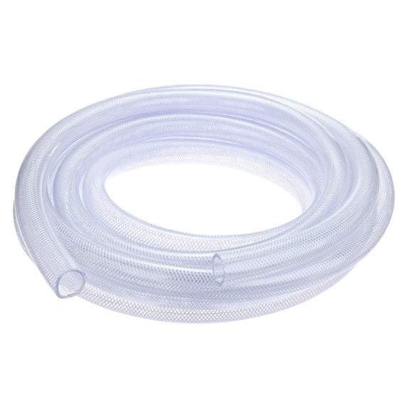 Uxcell 1" ID x 1 1/4" OD Tube, 25 Ft High Pressure Braided Clear Flexible Tubing for Water, Oil, Air Lines Dispensing