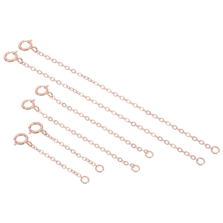 Uxcell 3 Inch S925 Silver Necklace Extender Gold Plated Chain Extenders  Extension, Platinum 2 Pack 