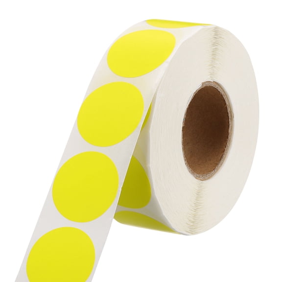 Uxcell 1 Inch Circle Dot Stickers Color Coding Labels for Organizing and Gift Wrapping Fluorescent Yellow 1 Roll 1000 Pcs/Roll