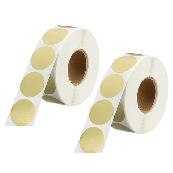 Uxcell 1 Inch Circle Dot Stickers Color Coding Labels for Organizing and Gift Wrapping Gold 2 Roll 2000 Pcs/Roll