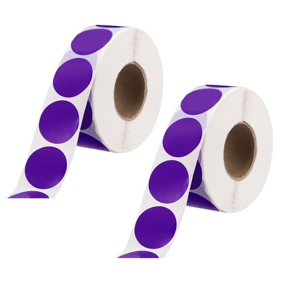 Uxcell 1 Inch Circle Dot Stickers Color Coding Labels for Organizing and Gift Wrapping Purple 2 Roll 2000 Pcs/Roll