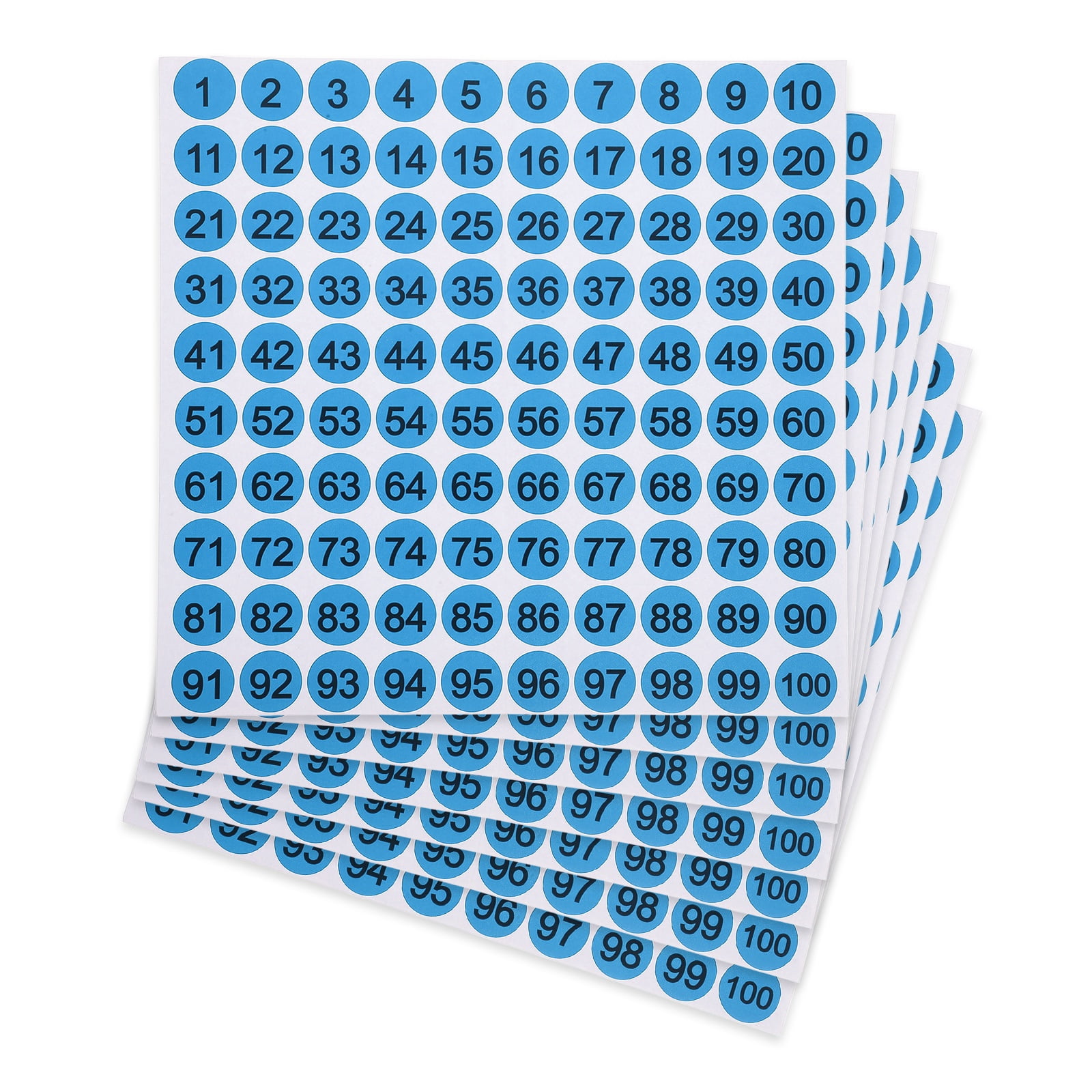 Uxcell 1 Inch Consecutive Number Stickers, 7 Pcs 1 to 100 Waterproof ...