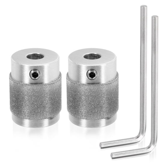 Uxcell 1 Inch Diamond Grinder Bit Head Tools, 2 Pcs Combination Set Ceramic Stained Glass Grinding Wheel Abrasive Tool for Forming Drilling Hard Glass, Silver Tone MGB01