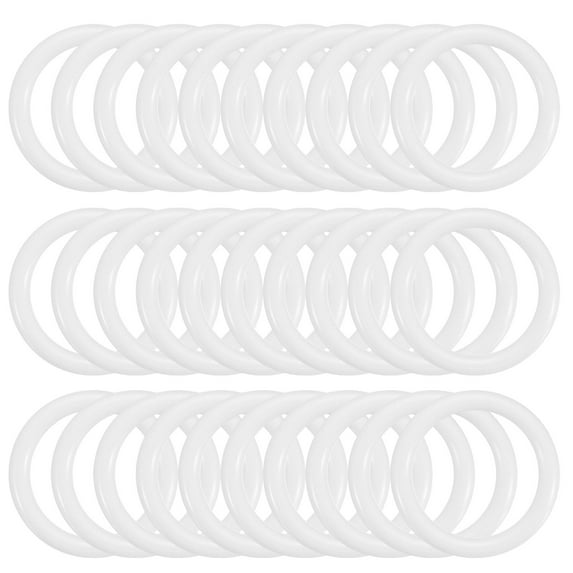 Uxcell 1 inch Dream Catcher Rings, 100Pcs Plastic Macrame Wreath Floral Round Ring Hoop, White