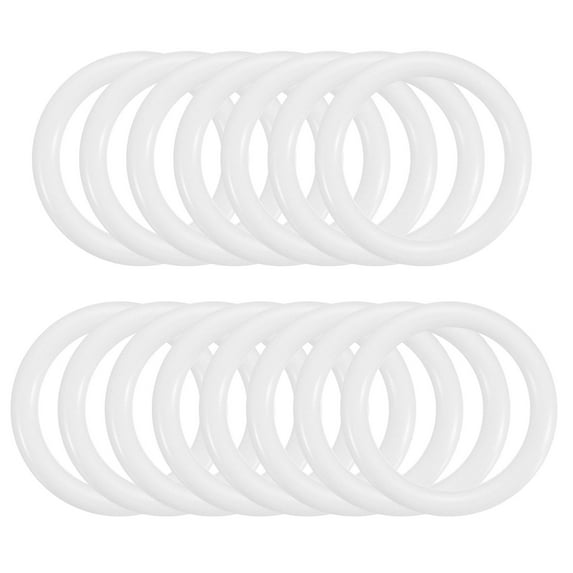 Uxcell 1'' Dream Catcher Ring Plastic Macrame Wreath Floral Round Ring Hoop for DIY 15 Pcs White