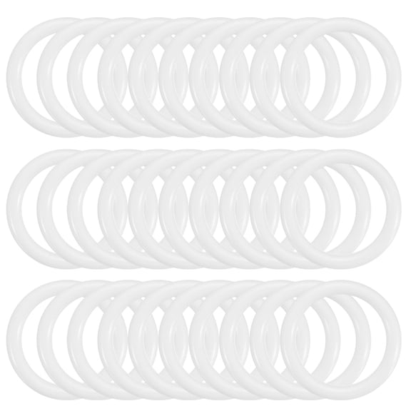 Uxcell 1 Inch Dream Catcher Rings, 30 Pcs Plastic Macrame Wreath Floral Round Ring Hoop, White
