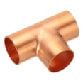thumbnail image 1 of Uxcell 1 Inch ID Tee Copper Fitting, 1 Pack 3 Way Welding Joint Pressure Pipe Fitting with Sweat Connection for HVAC, 1 of 6