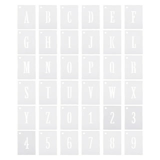 Eage 1 inch Letter Stencils for Painting, 62 Pcs Reusable Plastic Letter Number Stencils, Interlocking Template Kit for Paint