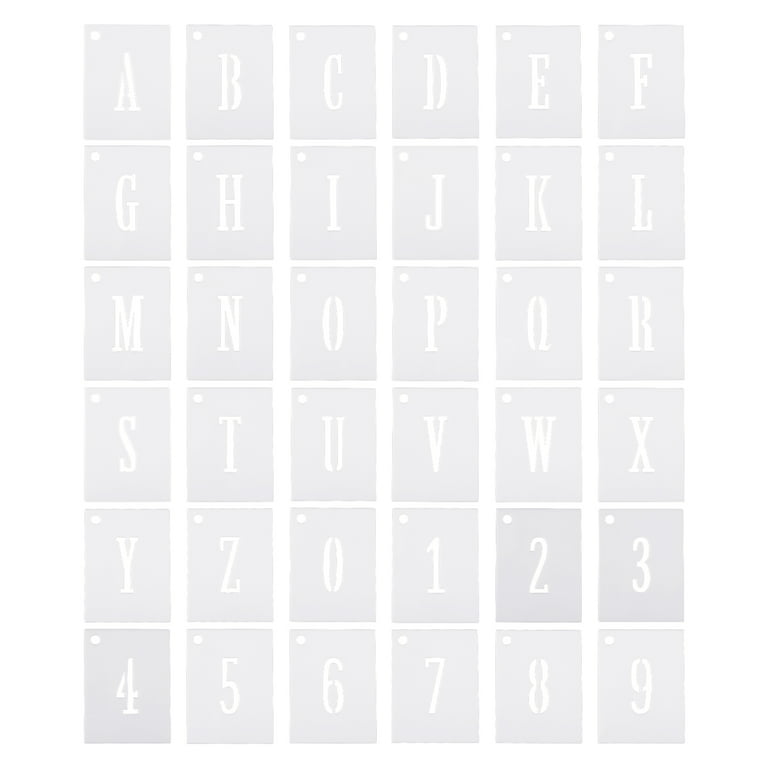 Uxcell 1 Inch Letter Number Stencils 1.4 Width Reusable Alphabet