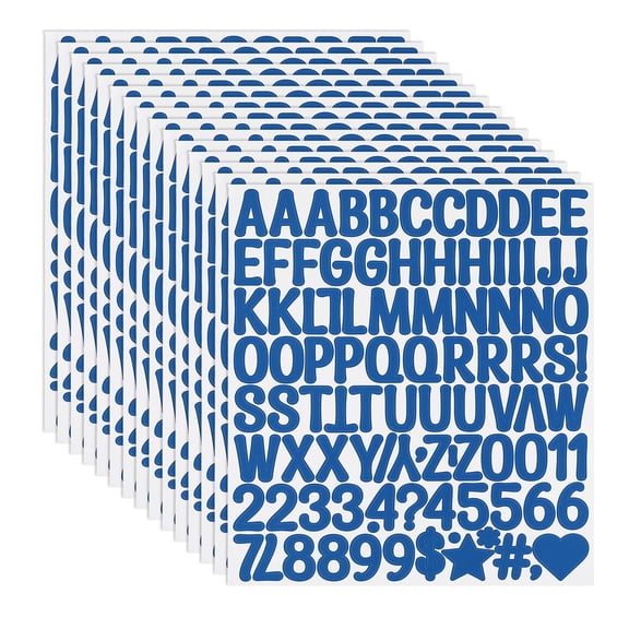 Uxcell 1 Inch Letter Stickers, 15 Sheet Alphabet Number Stickers Self Adhesive Handwriting Vinyl Stick on Letters for Mailbox Number Scrapbooking Sign Bottles Craft, Blue