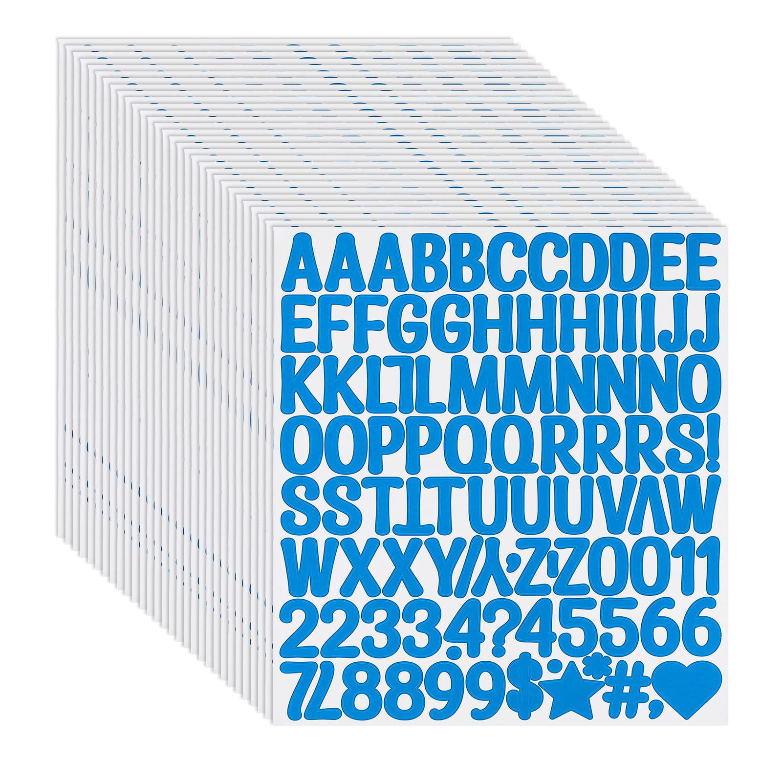 Uxcell 1 Inch Letter Stickers, 30 sheet Alphabet Number Stickers Self Adhesive Handwriting Vinyl Stick on Letters for Mailbox Number Scrapbooking Sign Bottles Craft, Light Blue