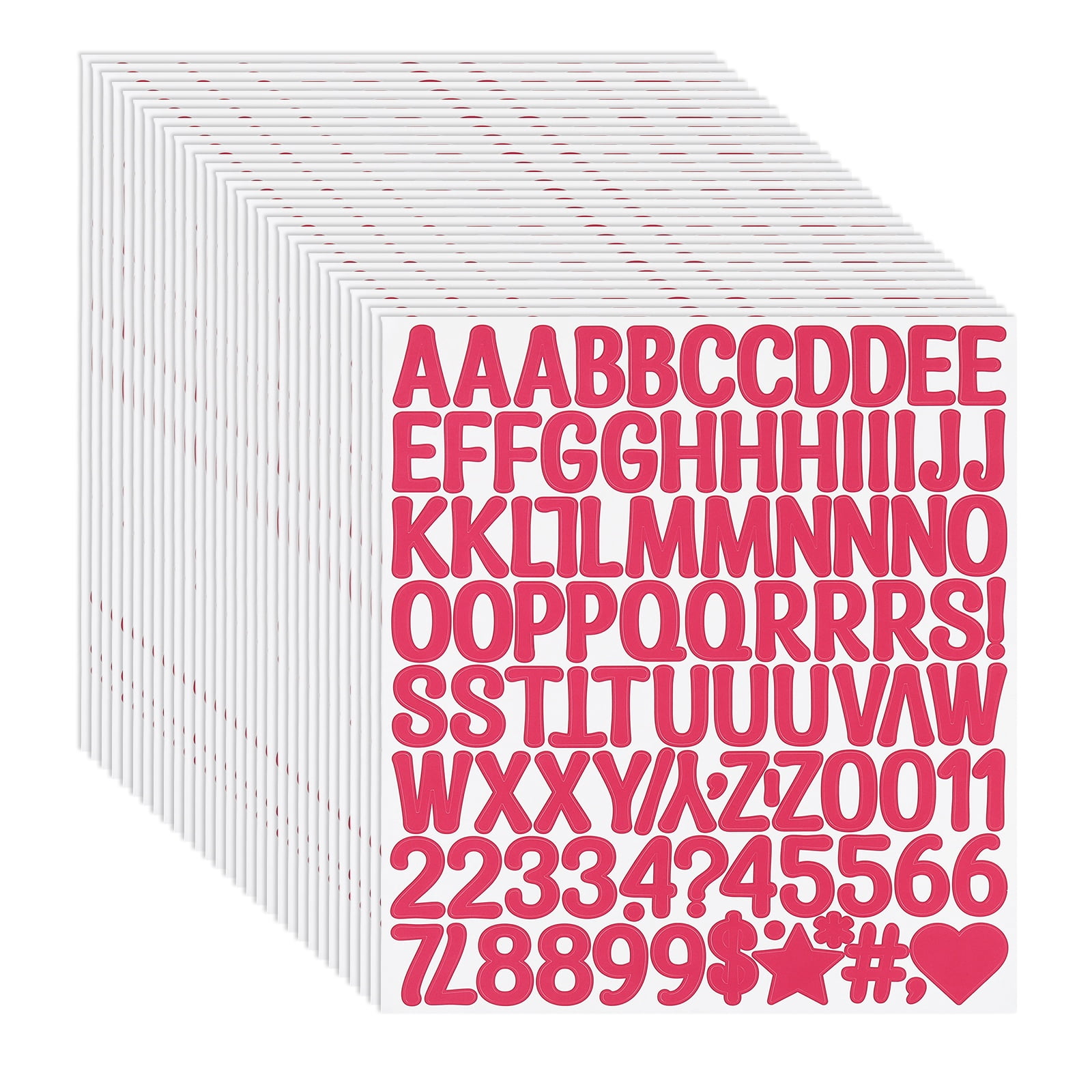 Uxcell 1 Inch Letter Stickers, 30 sheet Alphabet Number Stickers Self Adhesive Handwriting Vinyl Stick on Letters for Mailbox Number Scrapbooking Sign Bottles Craft, Magenta