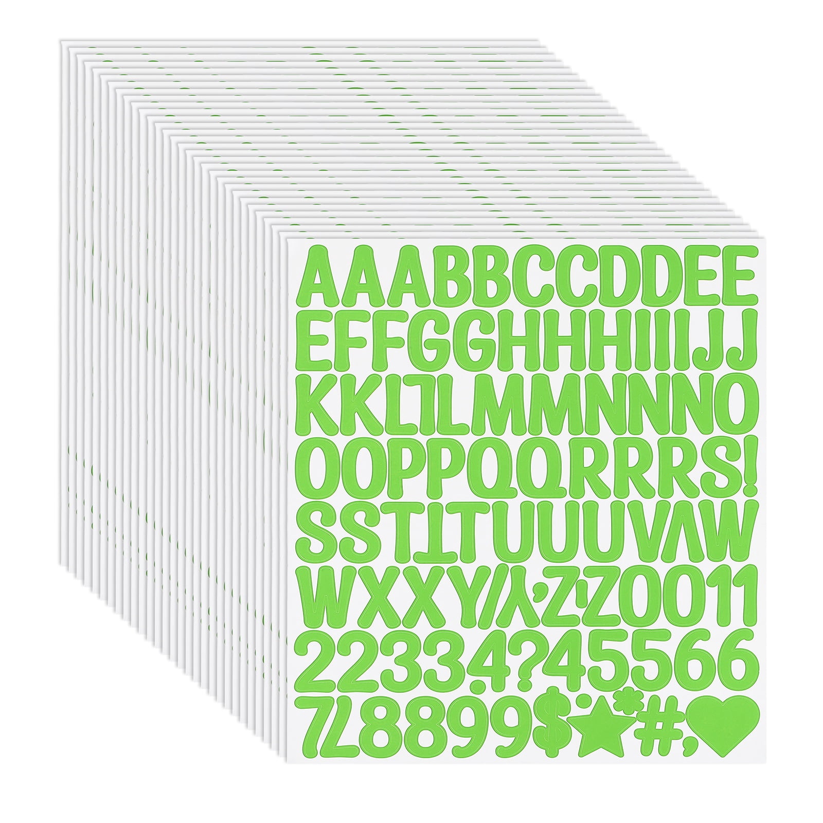 Uxcell 1 Inch Letter Stickers, 30 sheet Alphabet Number Stickers Self Adhesive Handwriting Vinyl Stick on Letters for Mailbox Number Scrapbooking Sign Bottles Craft, Light Green