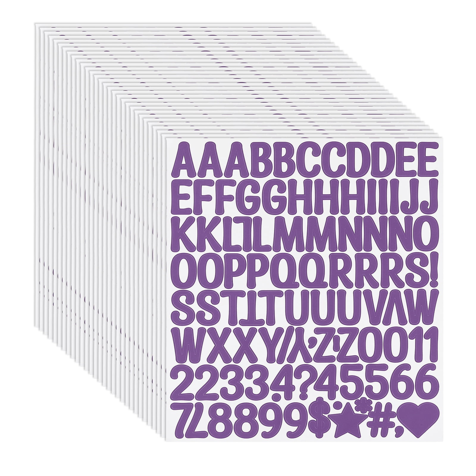 Uxcell 1 Inch Letter Stickers, 30 sheet Alphabet Number Stickers Self Adhesive Handwriting Vinyl Stick on Letters for Mailbox Number Scrapbooking Sign Bottles Craft, Purple