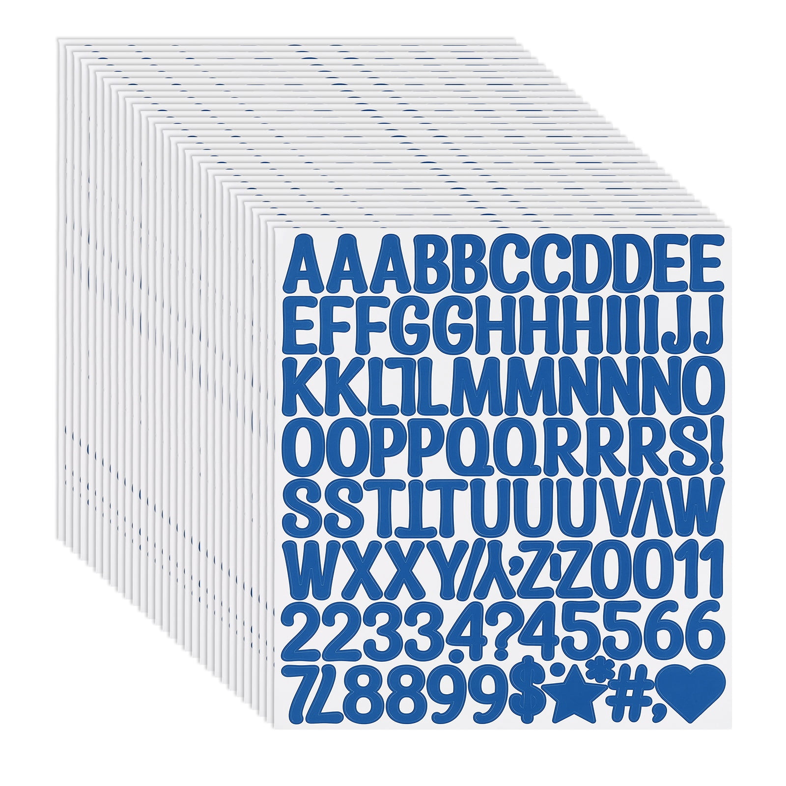 Uxcell 1 Inch Letter Stickers, 30 sheet Alphabet Number Stickers Self Adhesive Handwriting Vinyl Stick on Letters for Mailbox Number Scrapbooking Sign Bottles Craft, Blue