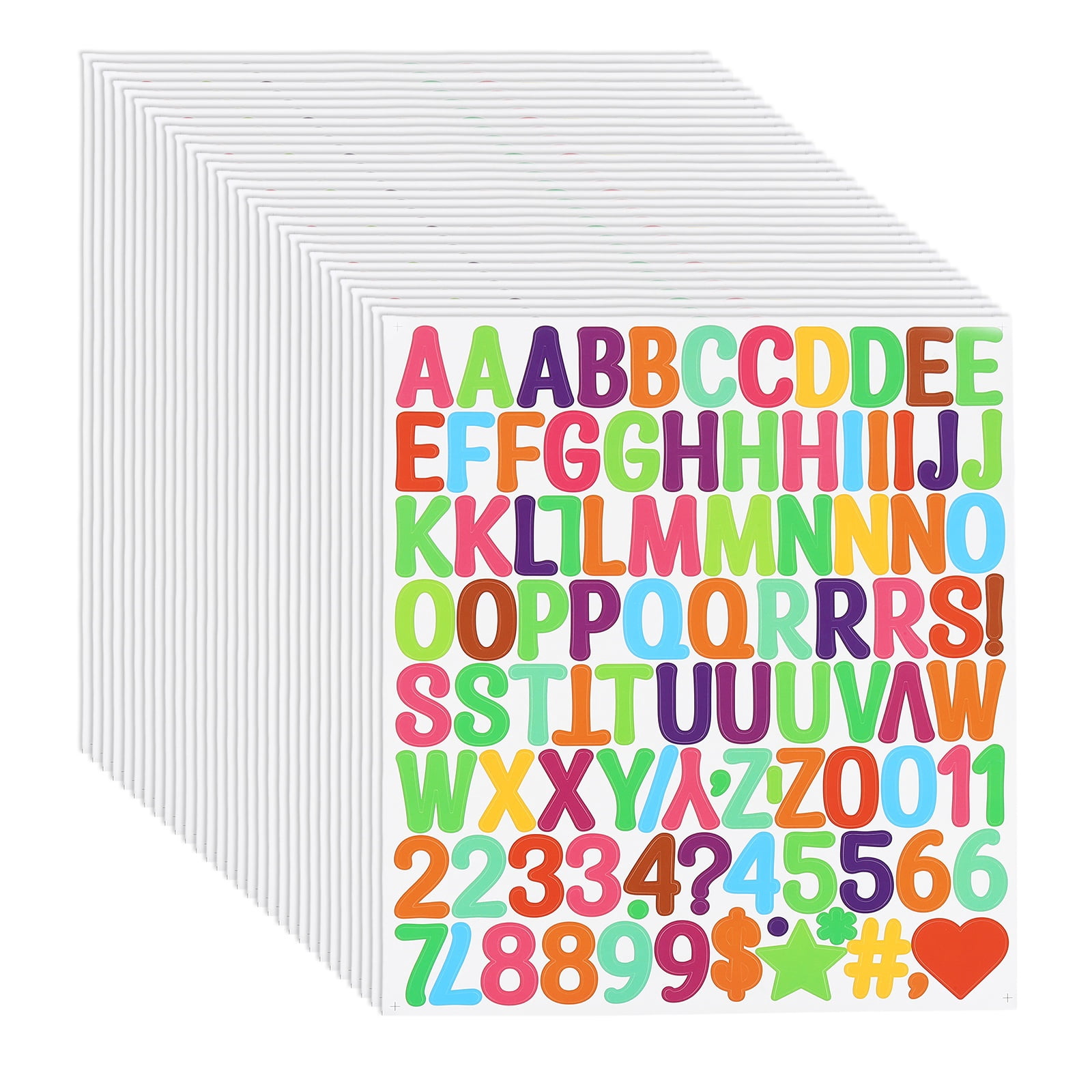Uxcell 1 Inch Letter Stickers, 30 sheet Alphabet Number Stickers Self Adhesive Handwriting Vinyl Stick on Letters for Mailbox Number Scrapbooking Sign Bottles Craft, Colorful