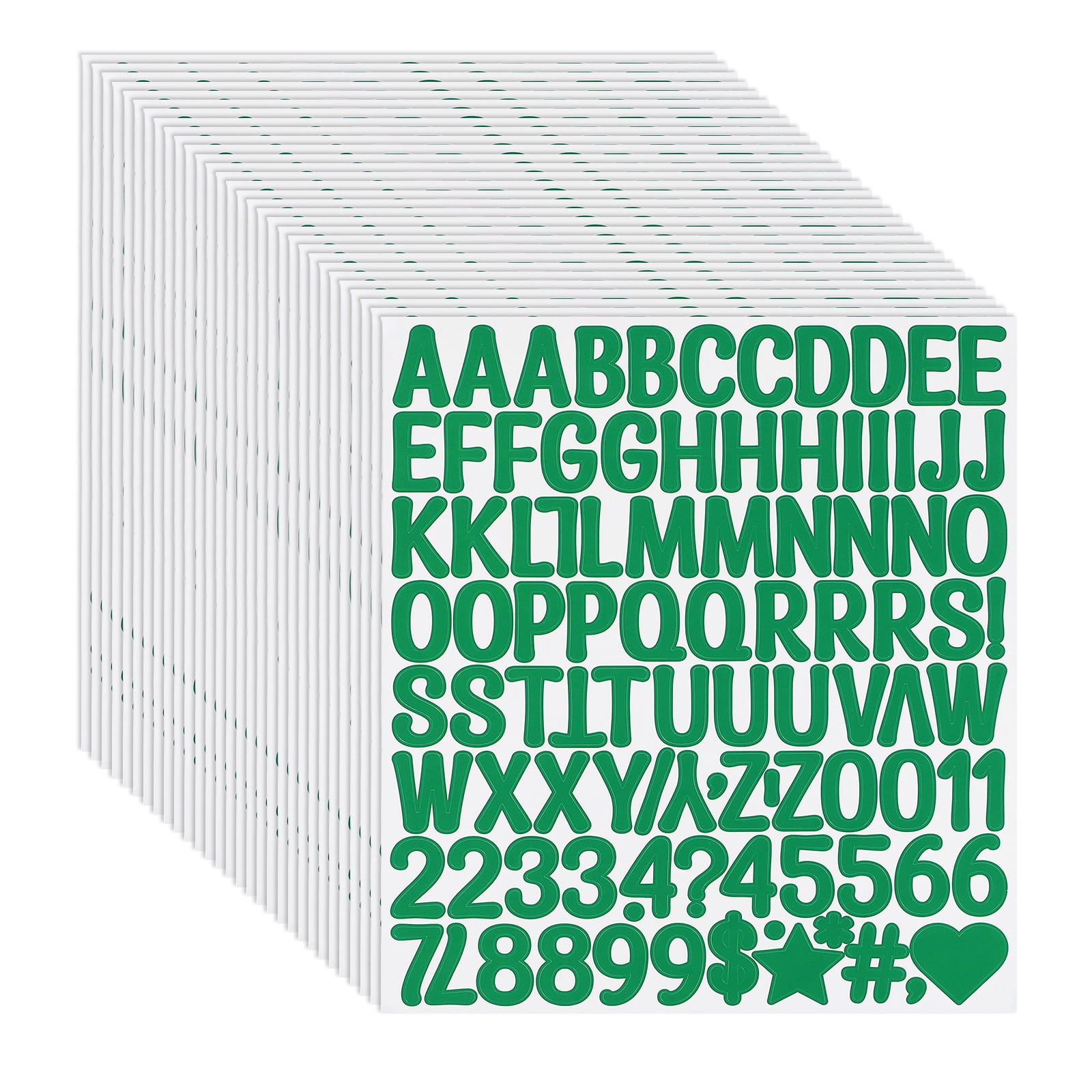 Uxcell 1 Inch Letter Stickers, 30 sheet Alphabet Number Stickers Self Adhesive Handwriting Vinyl Stick on Letters for Mailbox Number Scrapbooking Sign Bottles Craft, Green
