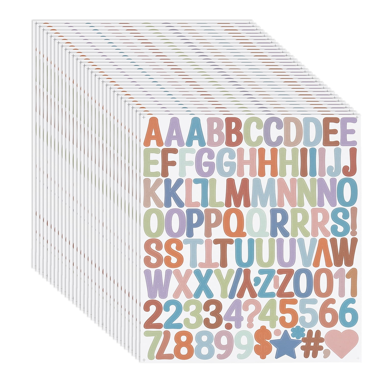 Uxcell 1 Inch Letter Stickers, 30 sheet Alphabet Number Stickers Self Adhesive Handwriting Vinyl Stick on Letters for Mailbox Number Scrapbooking Sign Bottles Craft, Matte Colorful