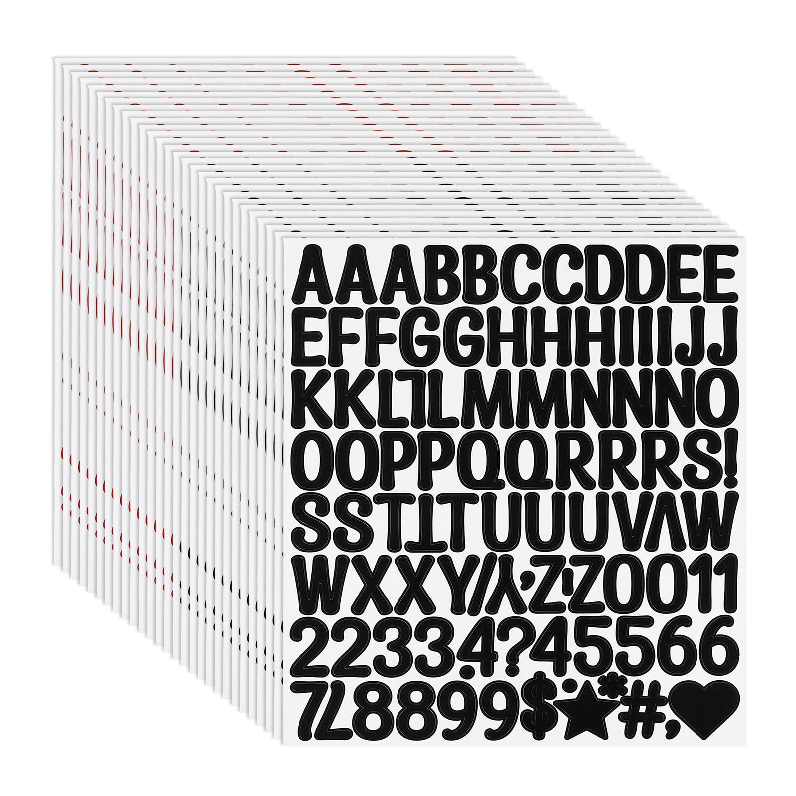 Uxcell 1 Inch Letter Stickers, 30 sheet Alphabet Number Stickers Self Adhesive Handwriting Vinyl Stick on Letters for Mailbox Number Scrapbooking Sign Bottles Craft, Black and Red