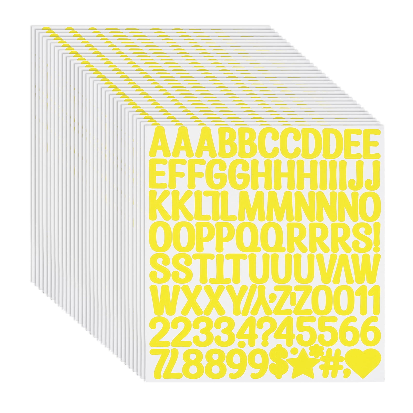 Uxcell 1 Inch Letter Stickers, 30 sheet Alphabet Number Stickers Self Adhesive Handwriting Vinyl Stick on Letters for Mailbox Number Scrapbooking Sign Bottles Craft, Yellow