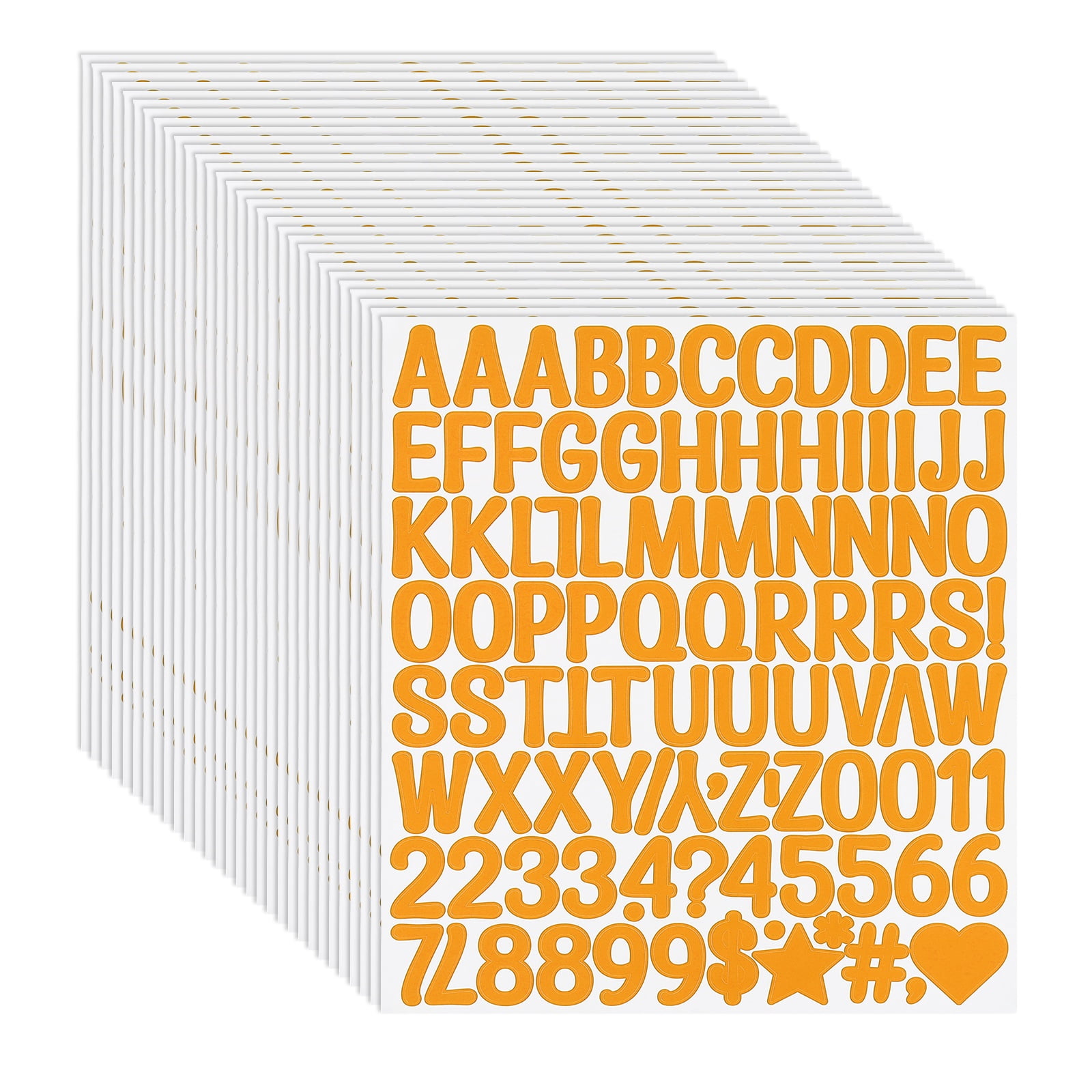 Uxcell 1 Inch Letter Stickers, 30 sheet Alphabet Number Stickers Self Adhesive Handwriting Vinyl Stick on Letters for Mailbox Number Scrapbooking Sign Bottles Craft, Orange
