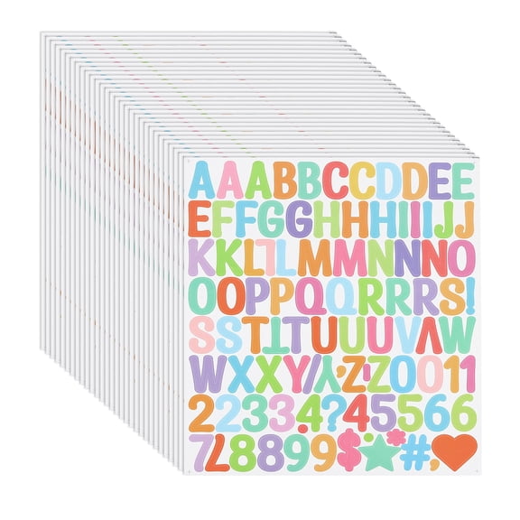 Uxcell 1 Inch Letter Stickers, 30 sheet Alphabet Number Stickers Self Adhesive Handwriting Vinyl Stick on Letters for Mailbox Number Scrapbooking Sign Bottles Craft, Bright Colorful