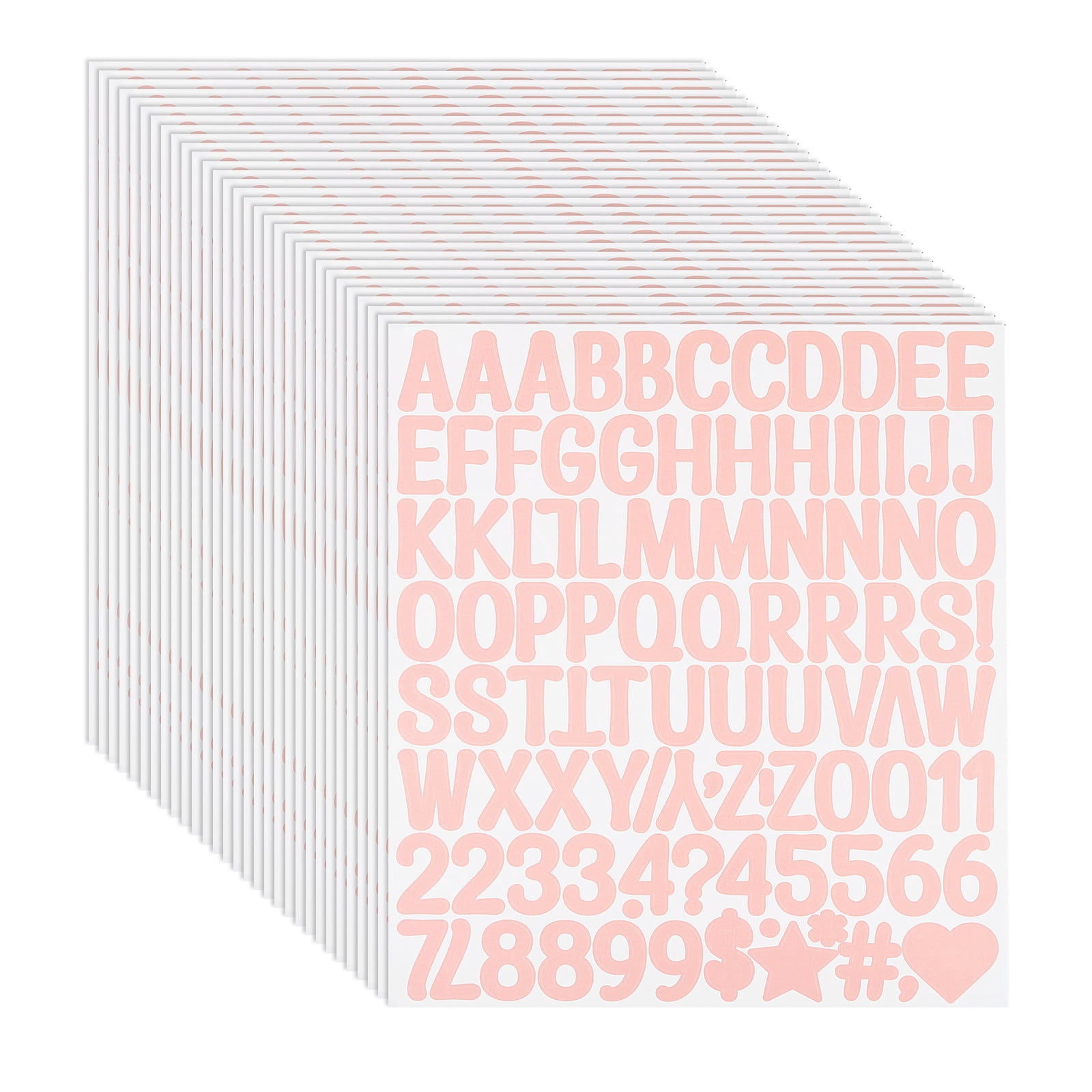 Uxcell 1 Inch Letter Stickers, 30 sheet Alphabet Number Stickers Self Adhesive Handwriting Vinyl Stick on Letters for Mailbox Number Scrapbooking Sign Bottles Craft, Pink