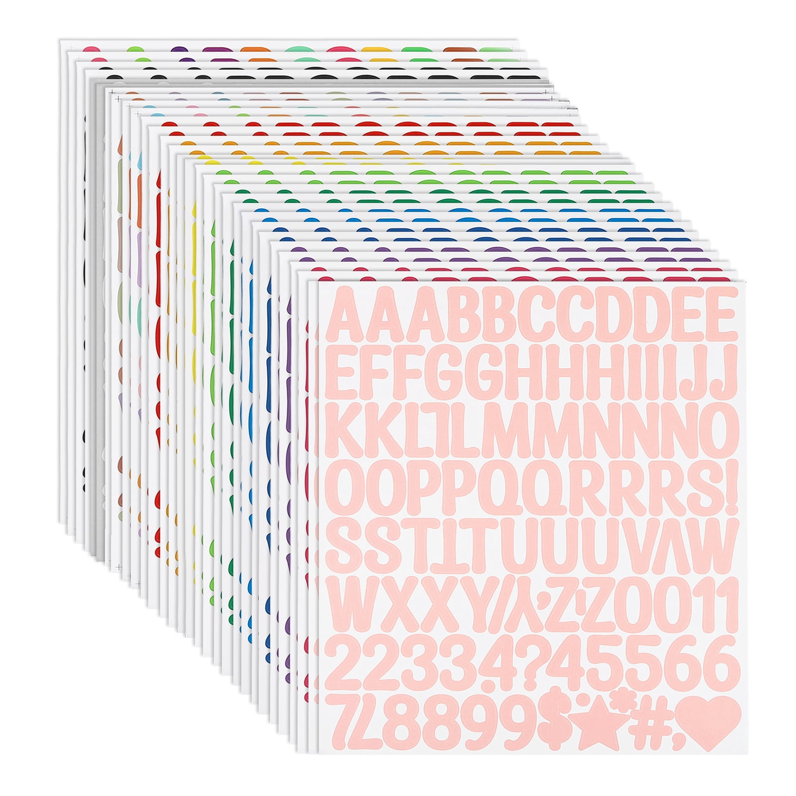 Uxcell 1 Inch Letter Stickers, 30 sheet Alphabet Number Stickers Self Adhesive Handwriting Vinyl Stick on Letters for Mailbox Number Scrapbooking Sign Bottles Craft, Multicolor