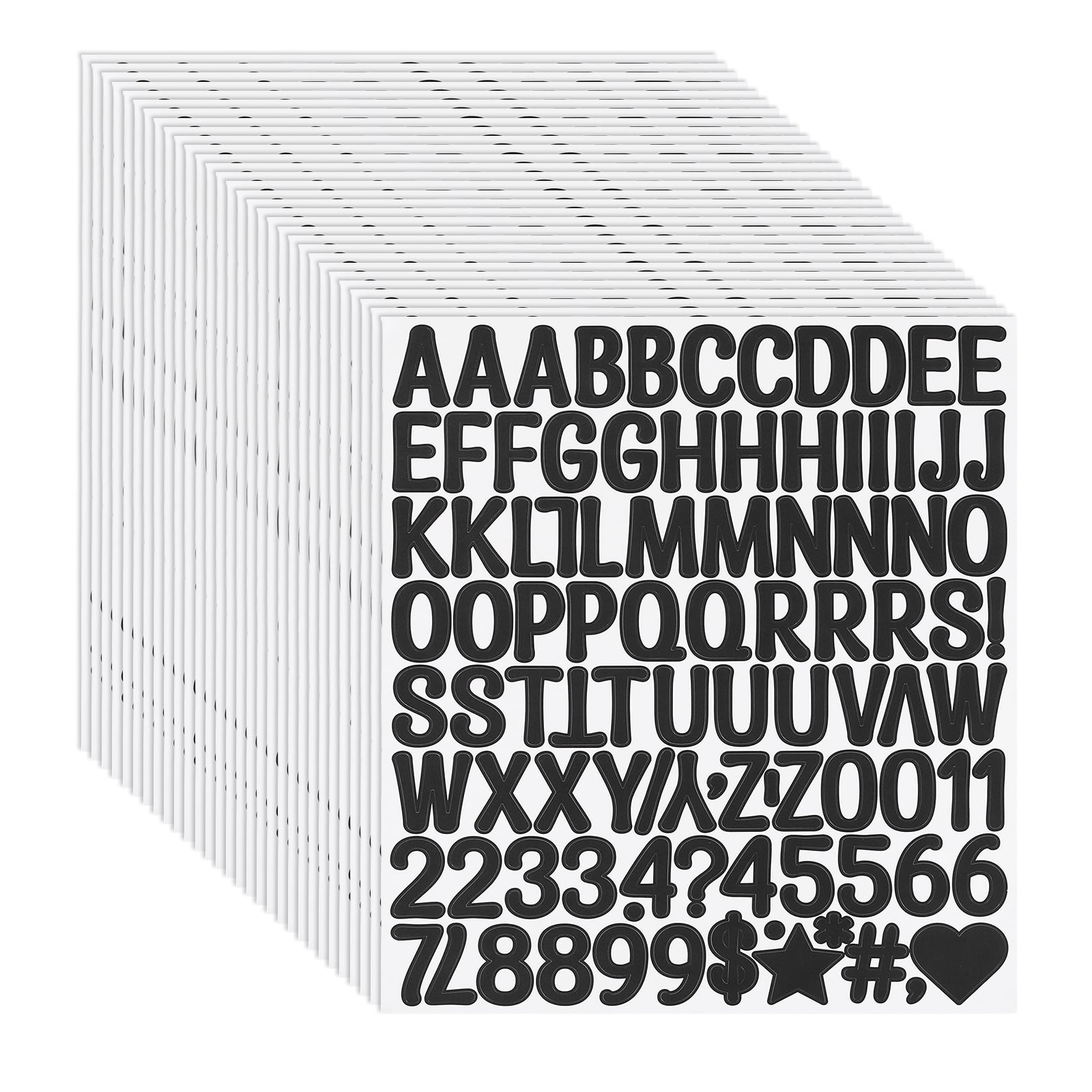 Uxcell 1 Inch Letter Stickers, 30 sheet Alphabet Number Stickers Self Adhesive Handwriting Vinyl Stick on Letters for Mailbox Number Scrapbooking Sign Bottles Craft, Black